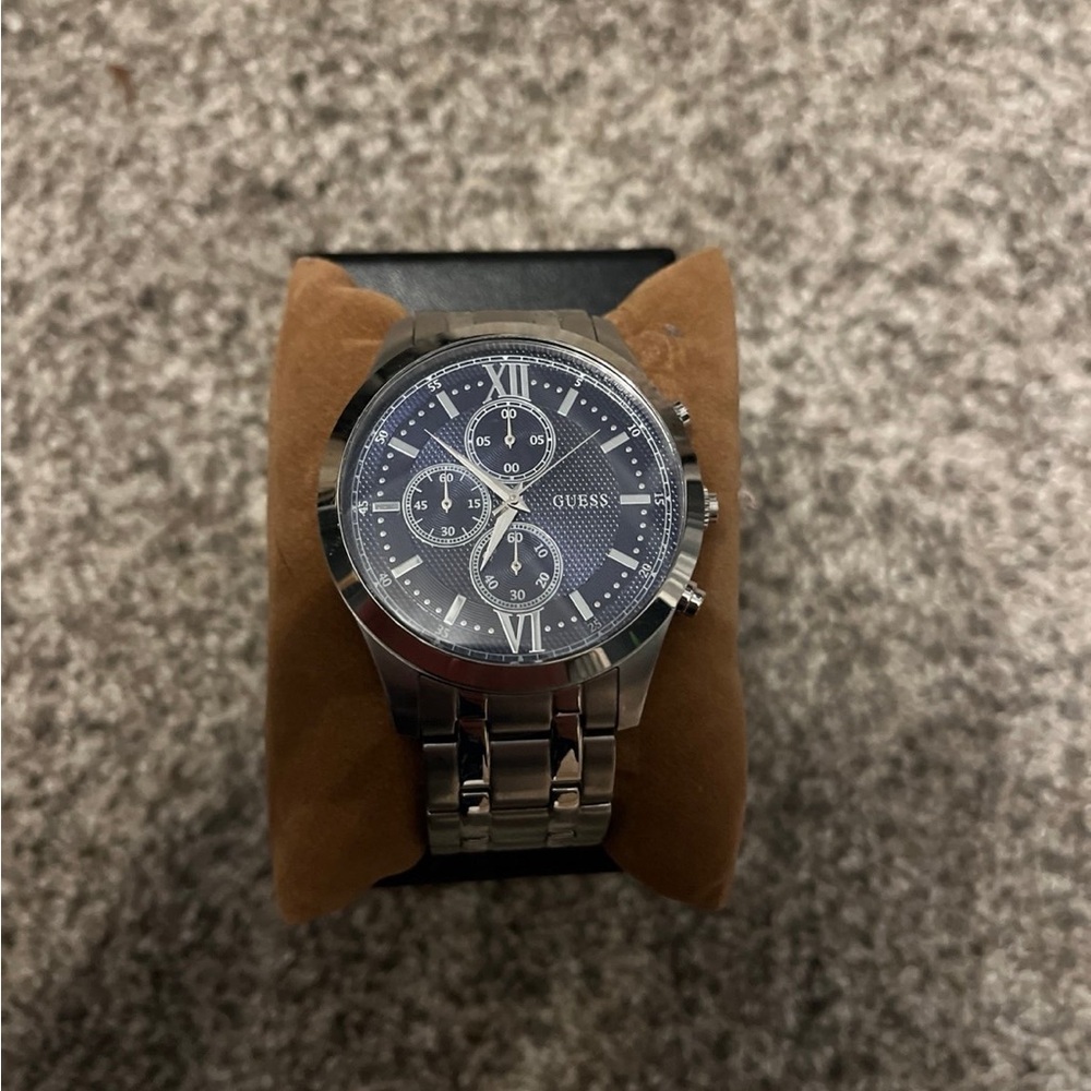 Guess Silver Watch with Blue Dial